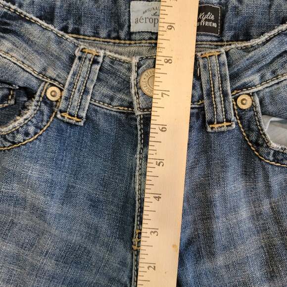 Aeropostale Womens Jeans Size 0 Kylie Boyfriend Distressed‎ Relaxed Fit Denim - Picture 11 of 11